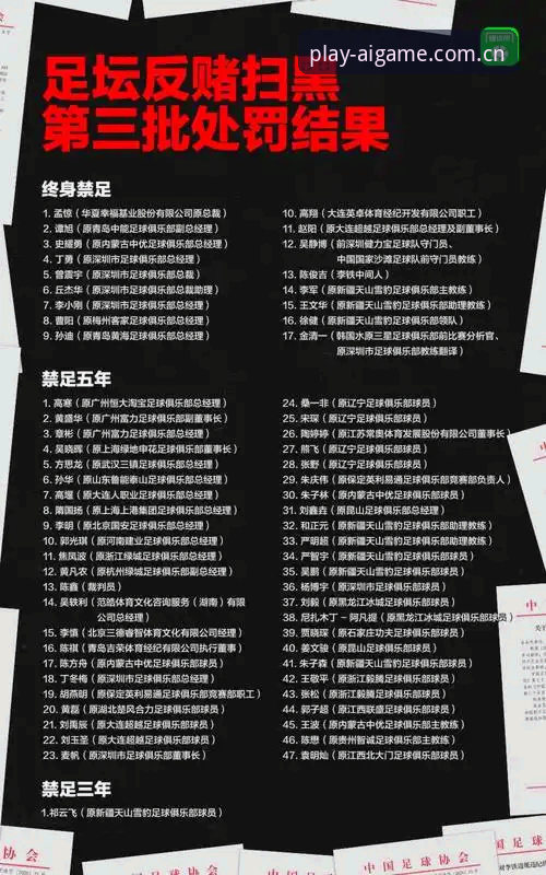 爱游戏投注服务2026最新版本 中国足协第三批禁足名单深度评测:17人终身禁赛背后,爱游戏平台透视足球反腐风暴